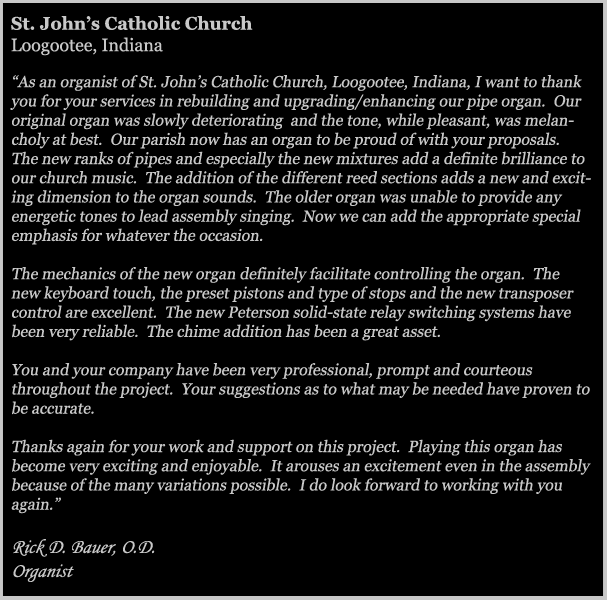 St. Johns Catholic Testimonial