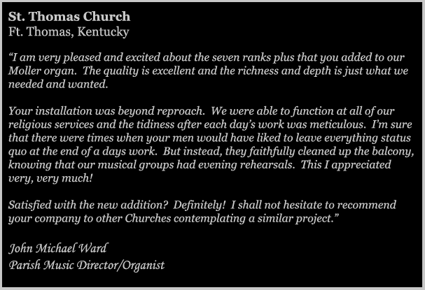 St. Thomas Church Testimonial